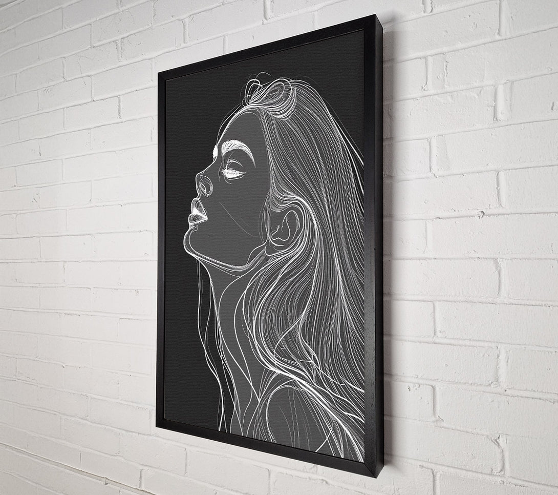 A Canvas Print of Lines In Grey Woman Canvas Wall Art