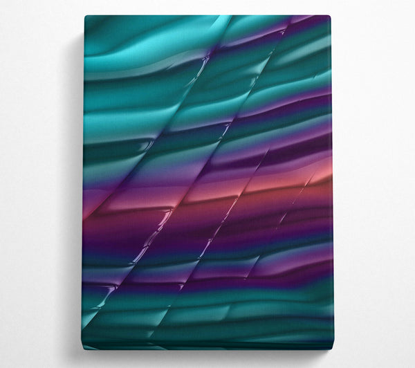  A Canvas Print of Teal Shimmering Stripes Canvas Print