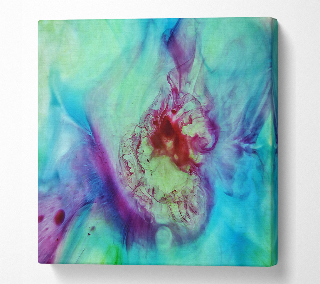  A Canvas Print of Teal Ink Bloom Canvas Print