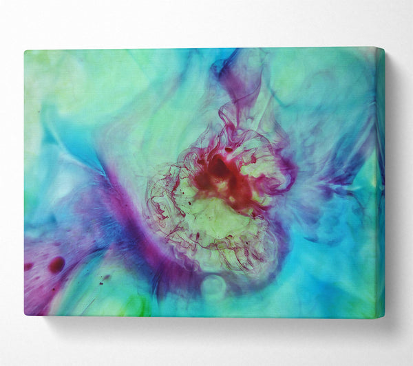  A Canvas Print of Teal Ink Bloom Canvas Print