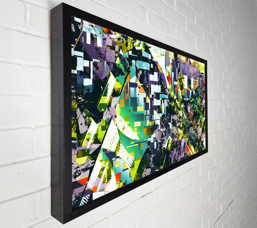  A Canvas Print of Lime Green Glitch Canvas Wall Art