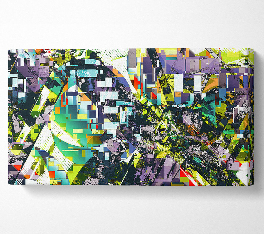  A Canvas Print of Lime Green Glitch Canvas Wall Art