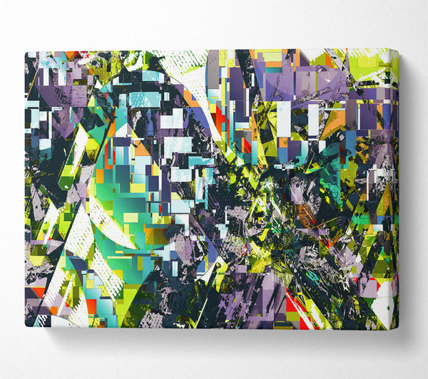  A Canvas Print of Lime Green Glitch Canvas Wall Art