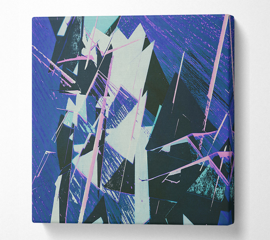  A Canvas Print of Azure Geometric Abstract Canvas Wall Art
