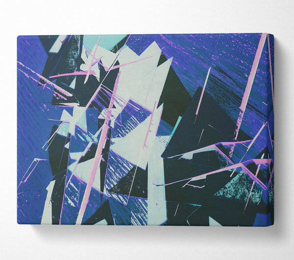  A Canvas Print of Azure Geometric Abstract Canvas Wall Art