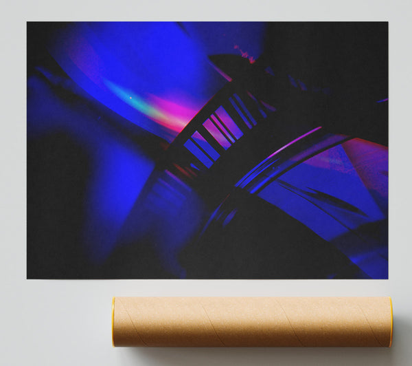 Blue Spectrum Reflection Poster