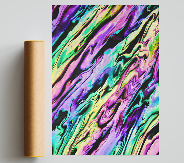 Purple Neon Swirls Giclee Print