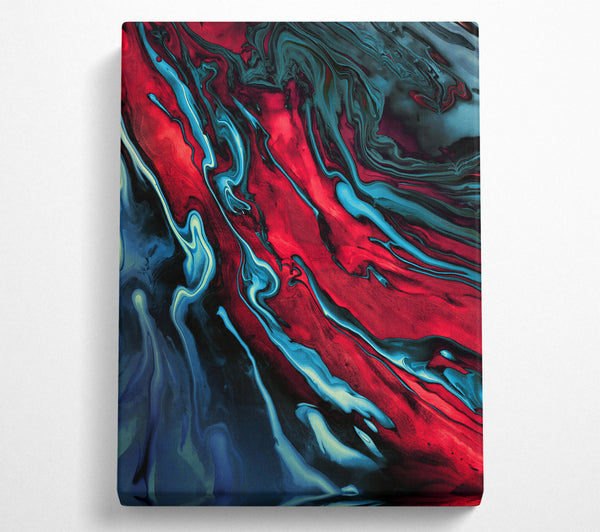  A Canvas Print of Crimson Swirls Of Ink. Canvas Wall Art
