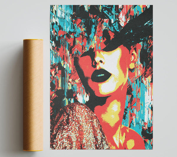 Crimson Glitch Dream Print