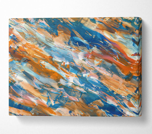  A Canvas Print of Blue And Orange Abstract Canvas Wall Art