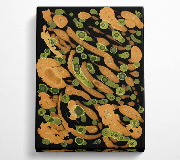  A Canvas Print of Amber Swirls And Dots Canvas Art
