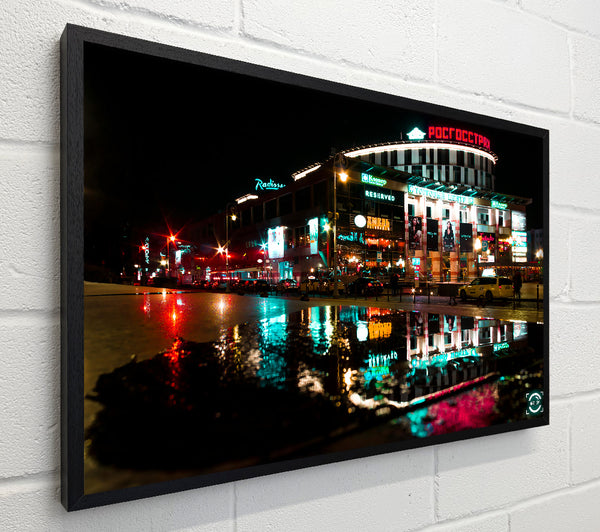 Neon City Reflection