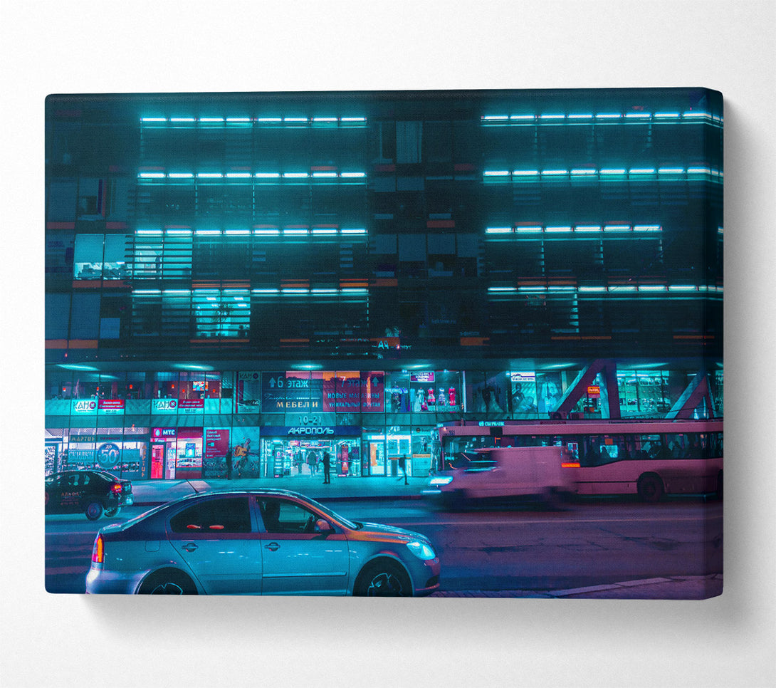  A Canvas Print of Aqua City Lights Canvas Print
