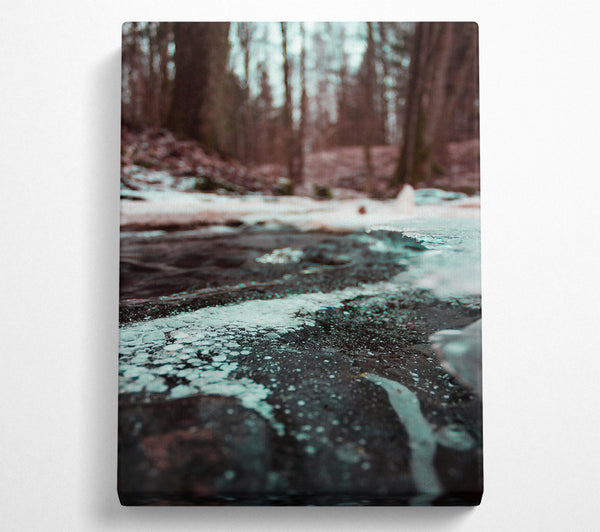  A Canvas Print of Teal Ice Flow Canvas Print