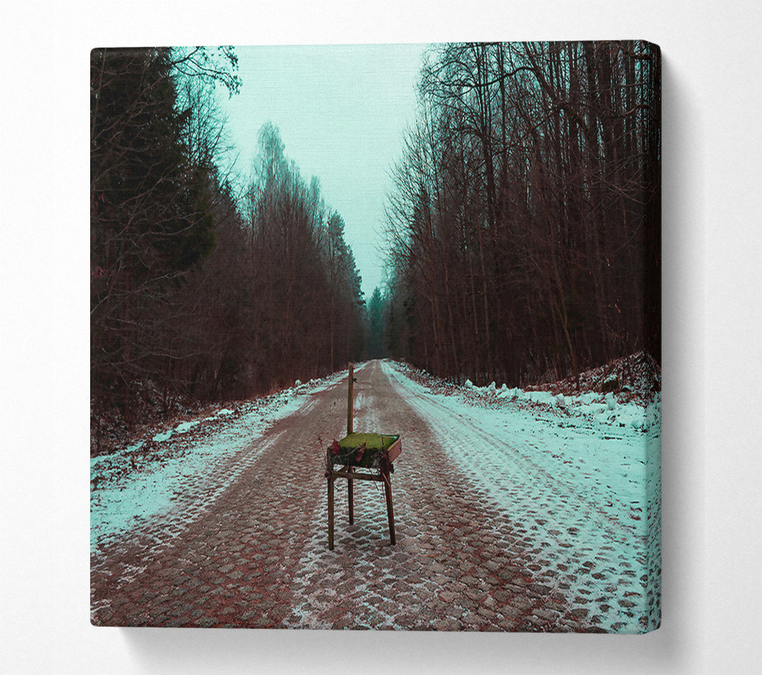  A Canvas Print of Teal Forest Solitude Canvas Art