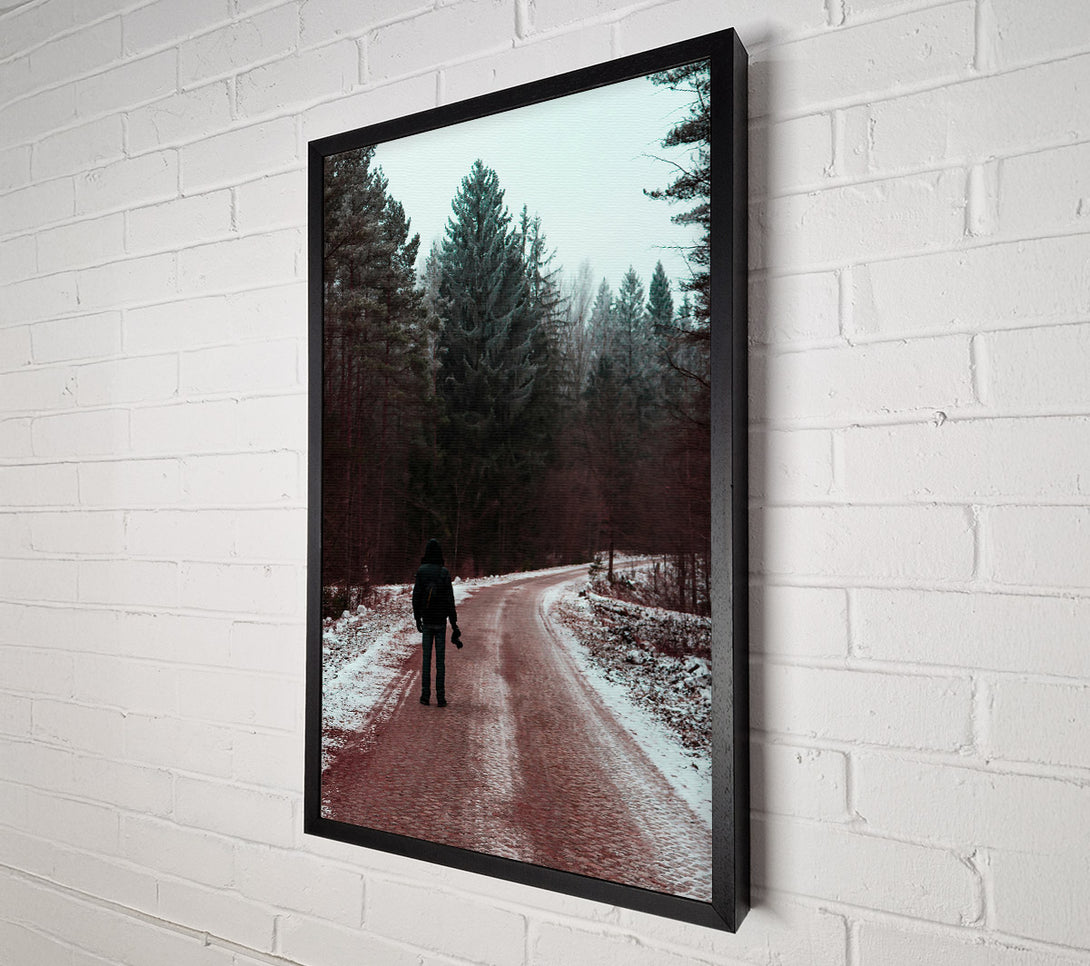  A Canvas Print of Red Road Solitude Canvas Wall Art