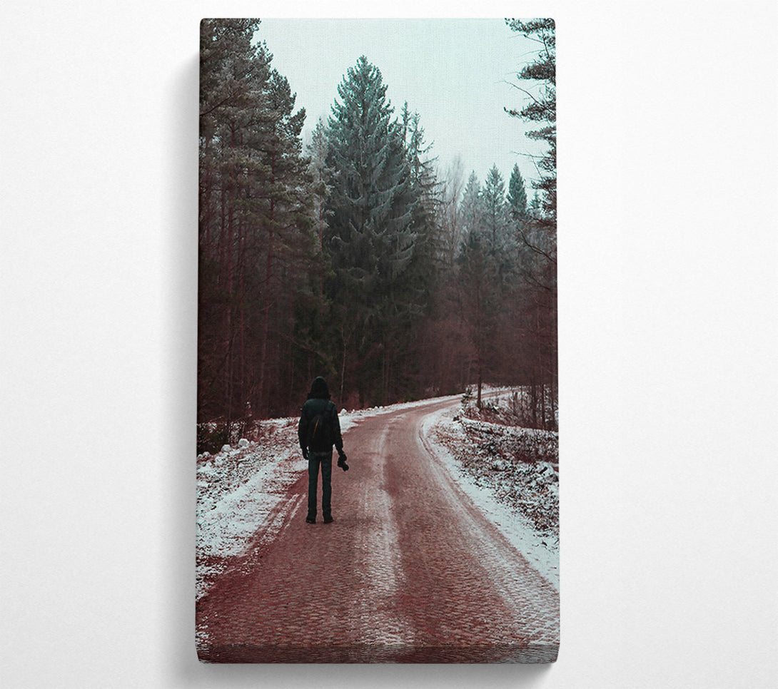  A Canvas Print of Red Road Solitude Canvas Wall Art
