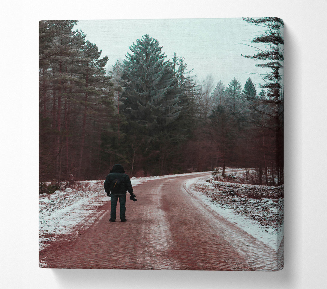  A Canvas Print of Red Road Solitude Canvas Wall Art