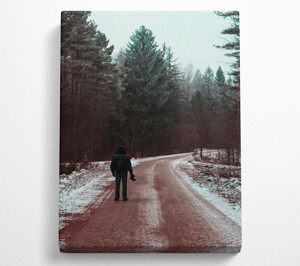  A Canvas Print of Red Road Solitude Canvas Wall Art