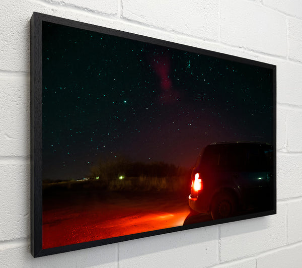 Red Taillights Under Stars