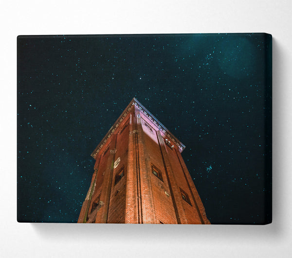  A Canvas Print of Brick Tower Under Stars Canvas Art
