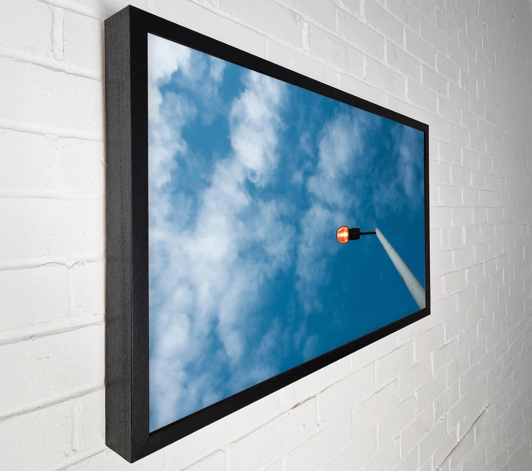  A Canvas Print of Blue Sky Lamppost Glow Canvas Wall Art