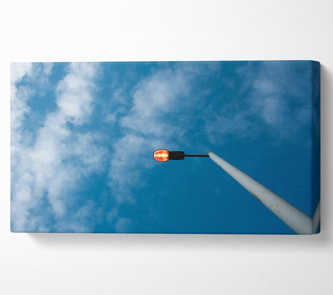  A Canvas Print of Blue Sky Lamppost Glow Canvas Wall Art