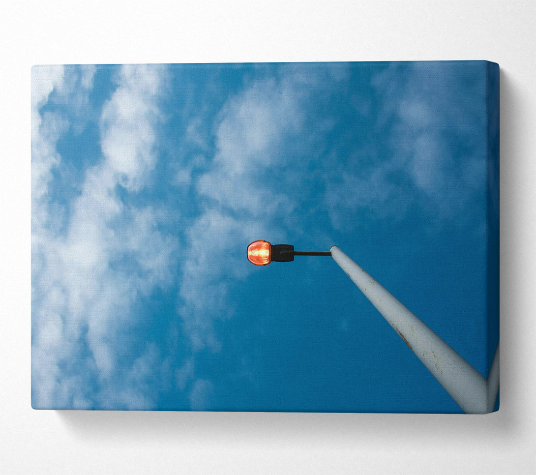  A Canvas Print of Blue Sky Lamppost Glow Canvas Wall Art