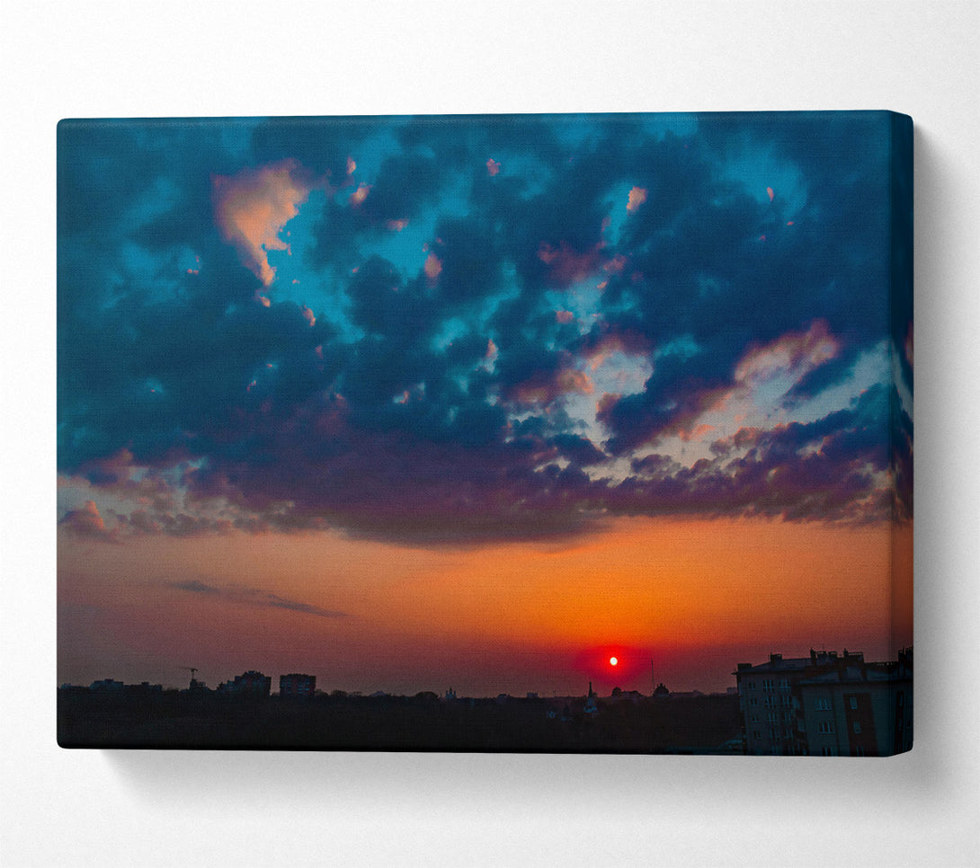  A Canvas Print of Orange Sky Cityscape Canvas Print