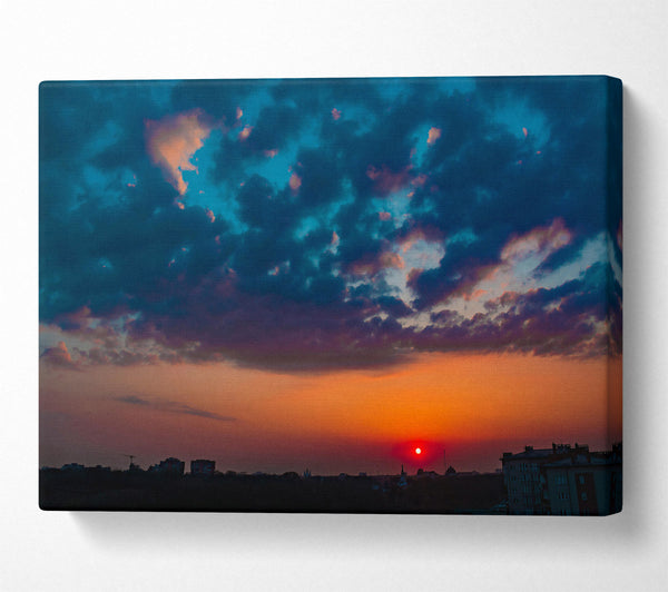  A Canvas Print of Orange Sky Cityscape Canvas Print