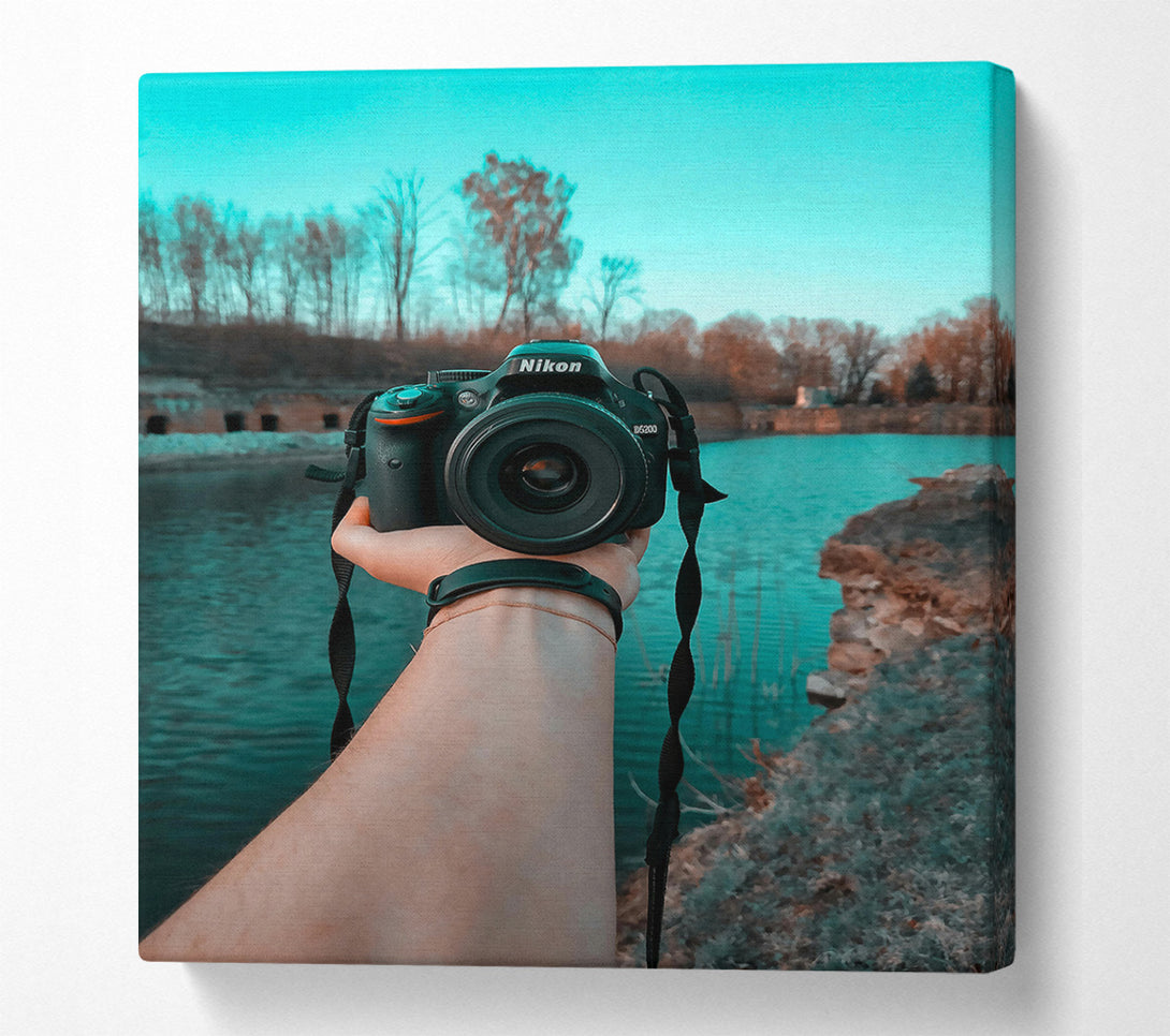 A Canvas Print of Teal Water Capture Canvas Art