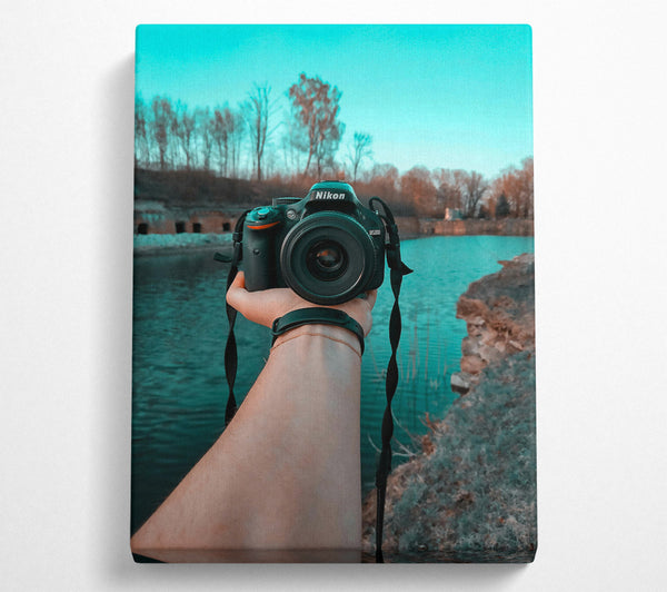  A Canvas Print of Teal Water Capture Canvas Art