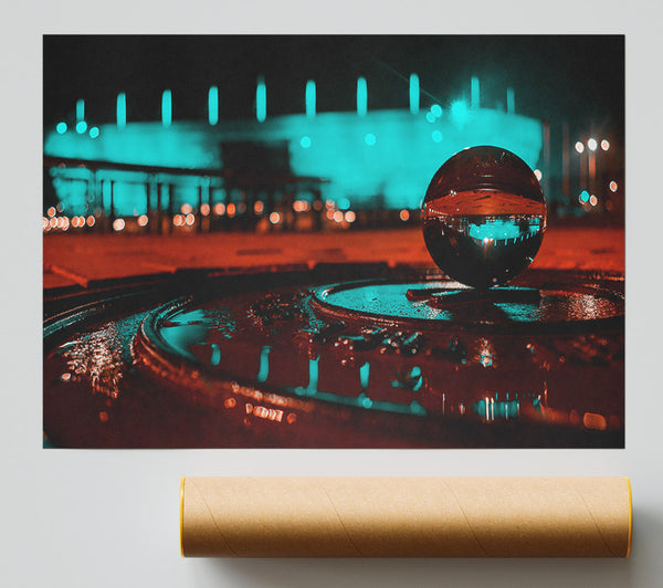 Aqua Lens Reflection Print