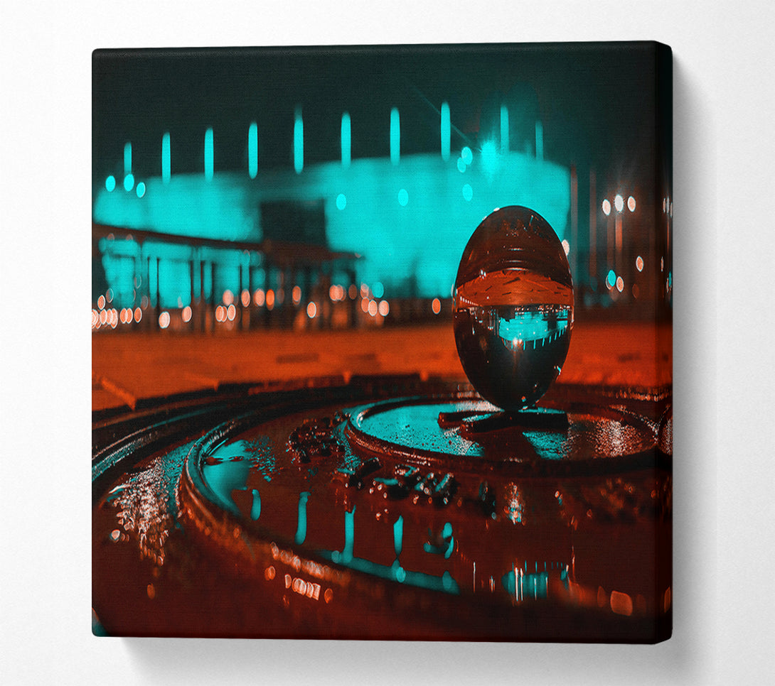  A Canvas Print of Aqua Lens Reflection Canvas Wall Art