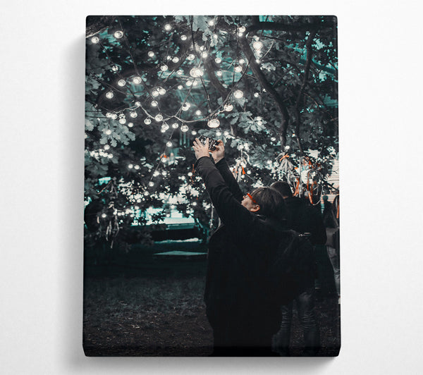  A Canvas Print of Teal Night Lights Canvas Art