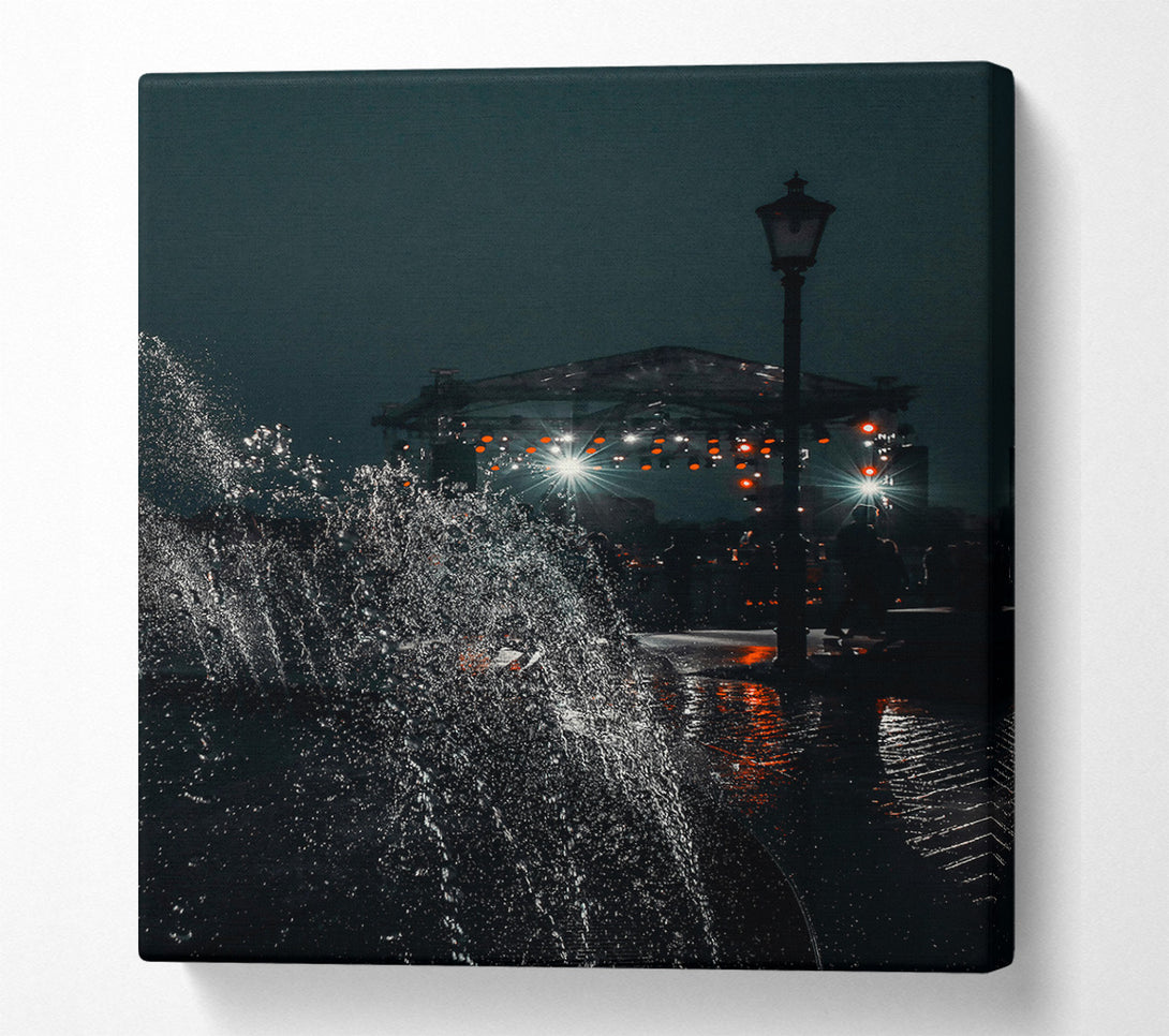  A Canvas Print of Orange Night Fountain Canvas Art
