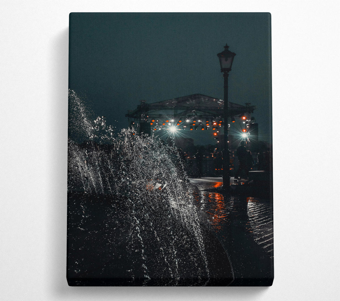  A Canvas Print of Orange Night Fountain Canvas Art