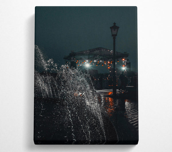  A Canvas Print of Orange Night Fountain Canvas Art