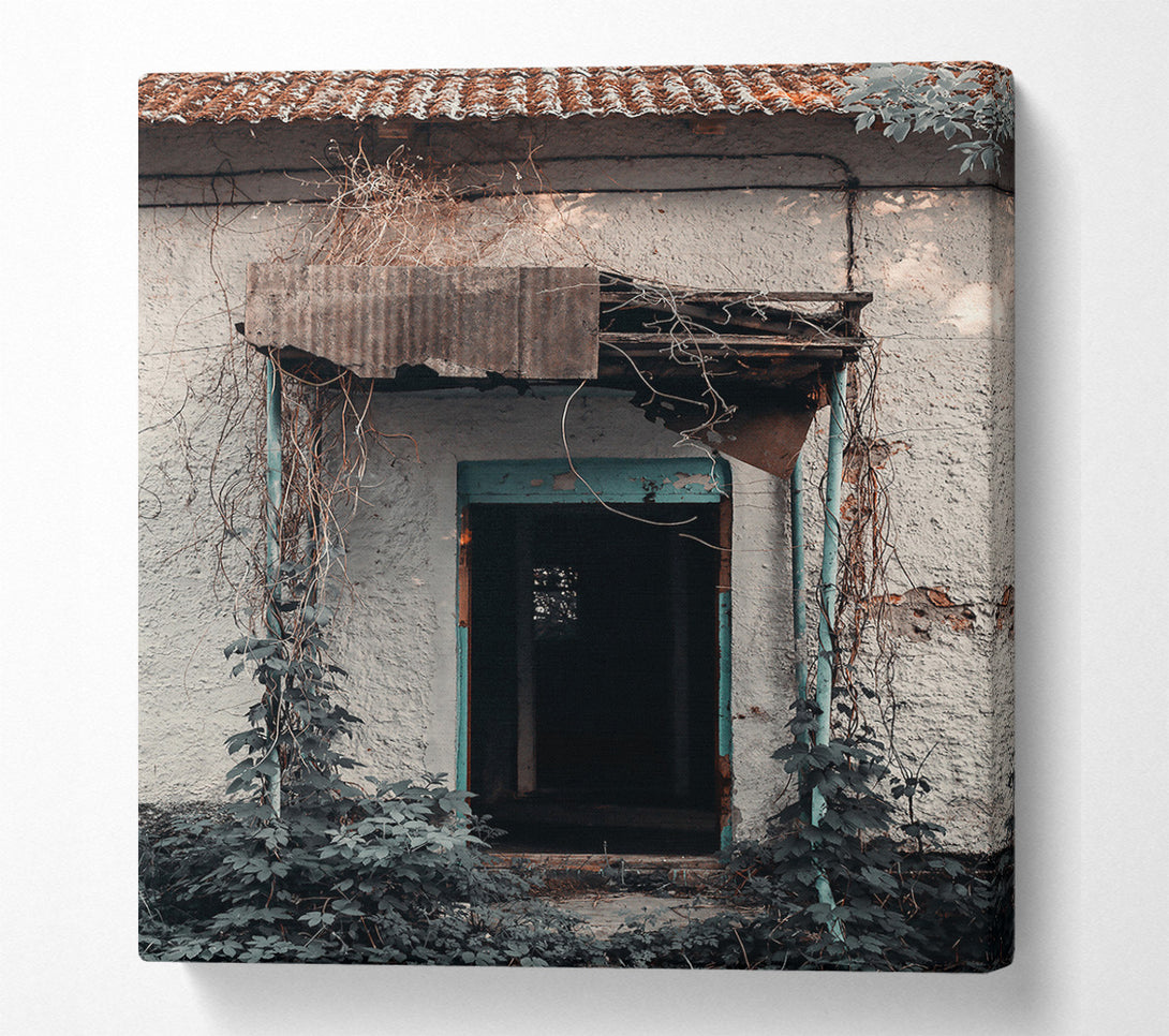  A Canvas Print of Blue Doorway'S Embrace Canvas Print
