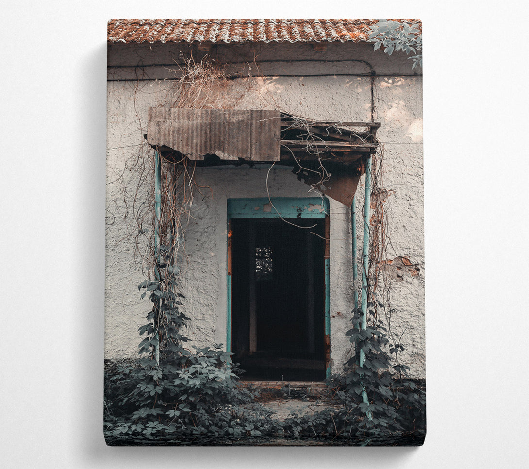  A Canvas Print of Blue Doorway'S Embrace Canvas Print