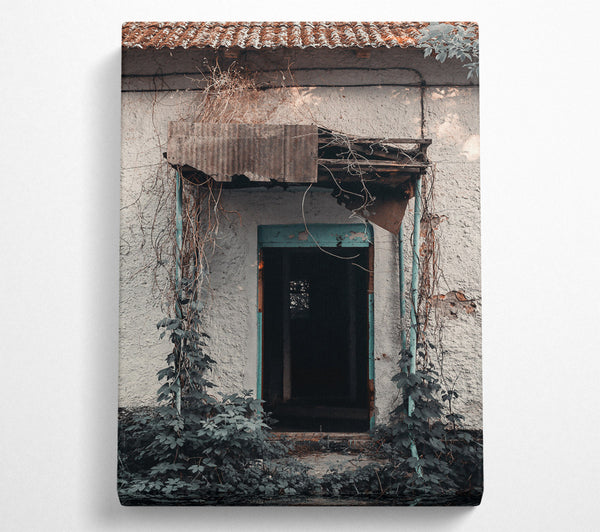  A Canvas Print of Blue Doorway'S Embrace Canvas Print