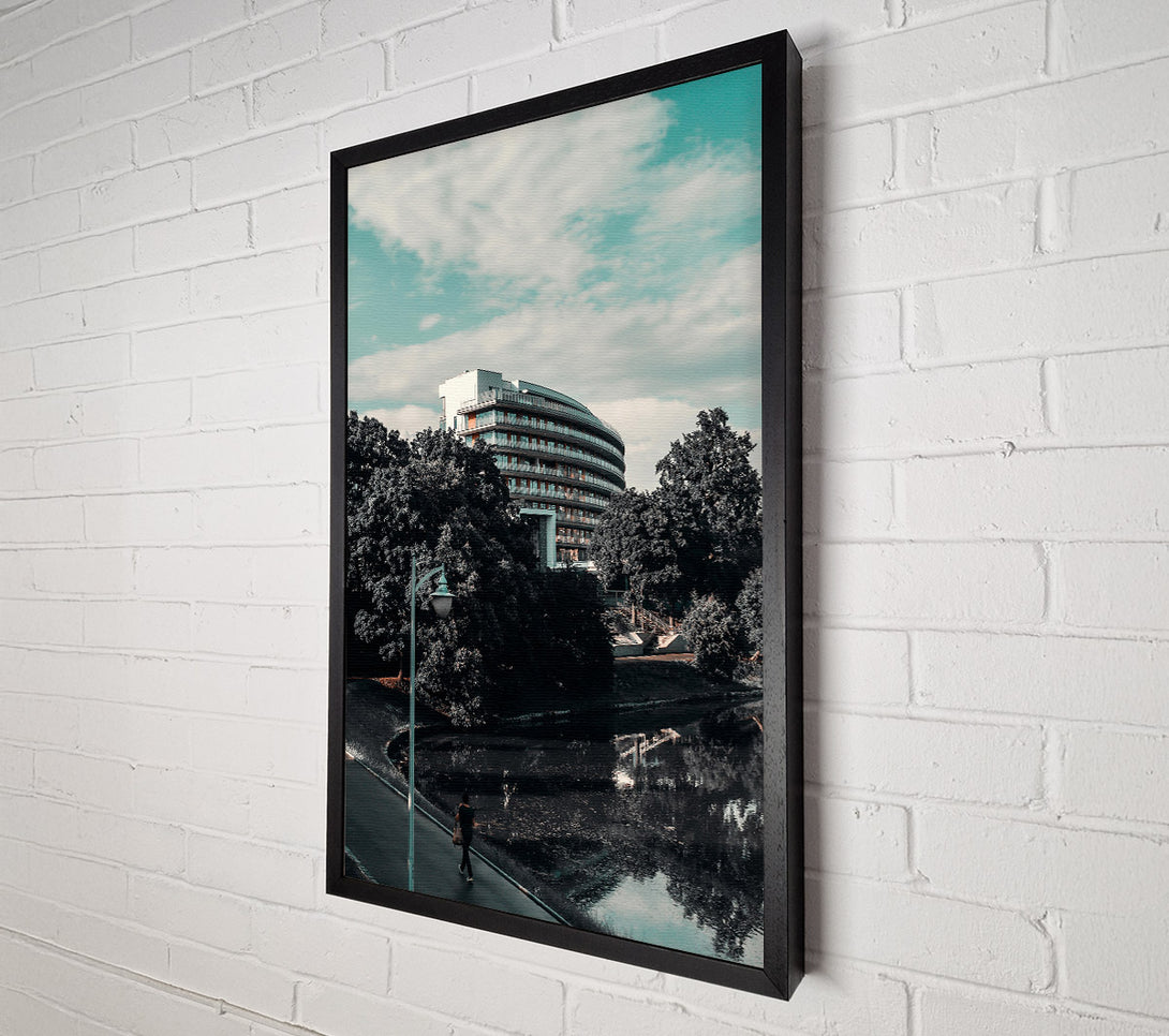  A Canvas Print of Teal Reflections By The Pond Canvas Print