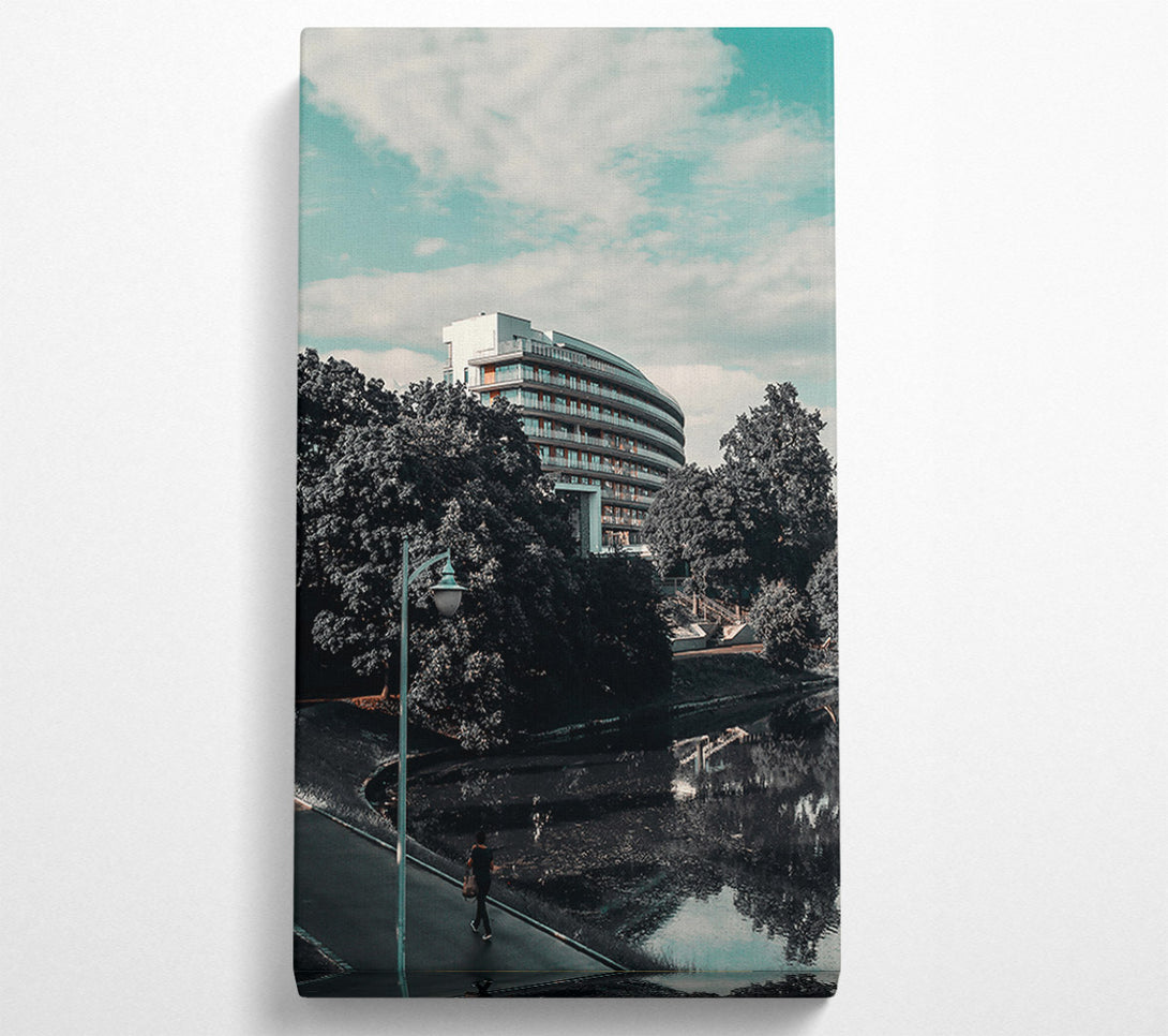  A Canvas Print of Teal Reflections By The Pond Canvas Print