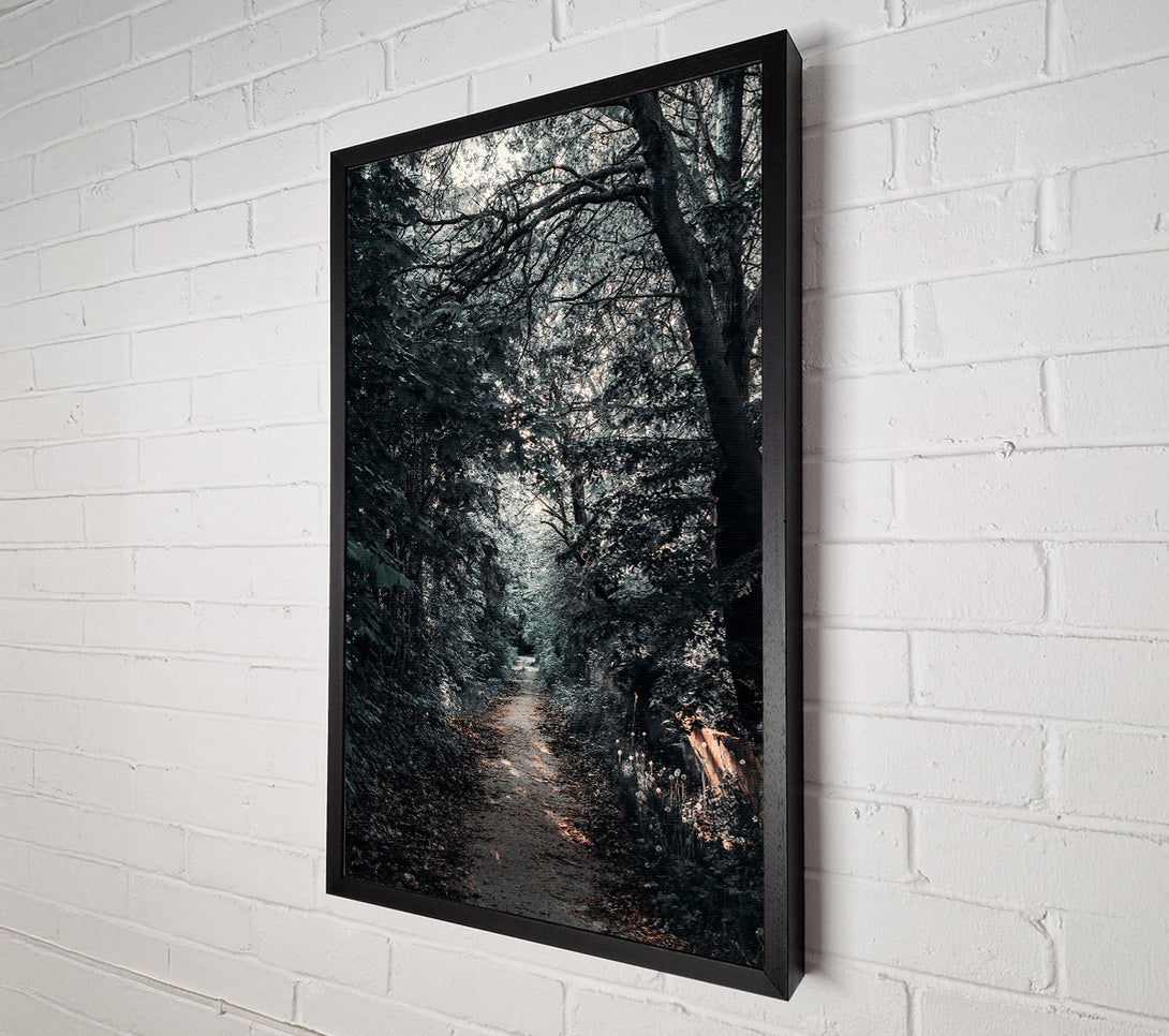  A Canvas Print of Golden Path Through Green Canvas Wall Art