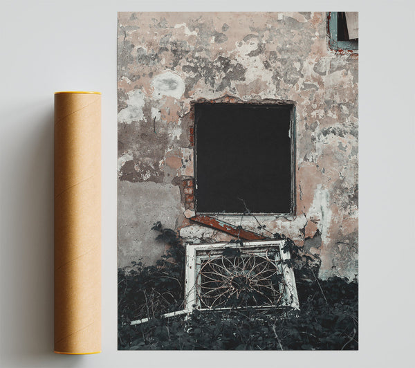 Rust-Colored Windowpane Poster