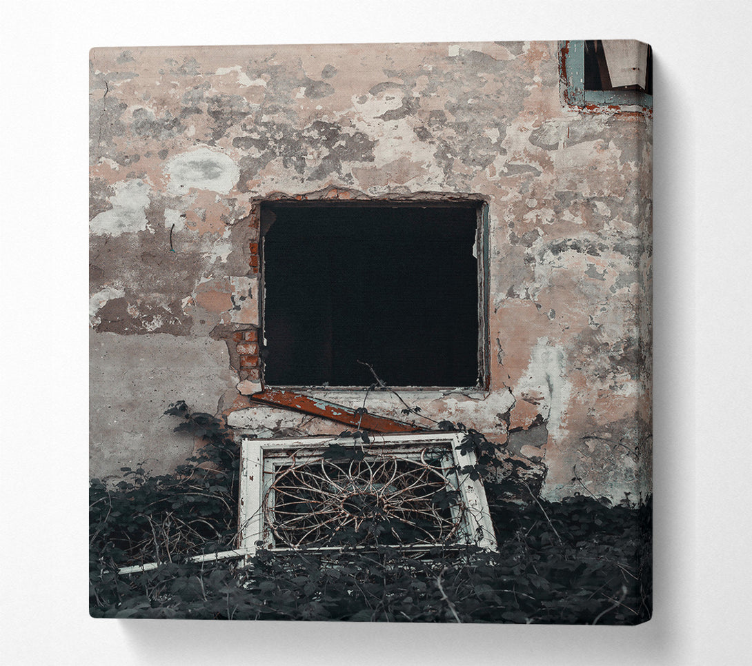  A Canvas Print of Rust-Colored Windowpane Canvas Art