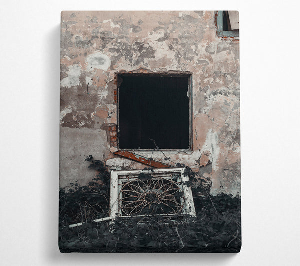  A Canvas Print of Rust-Colored Windowpane Canvas Art