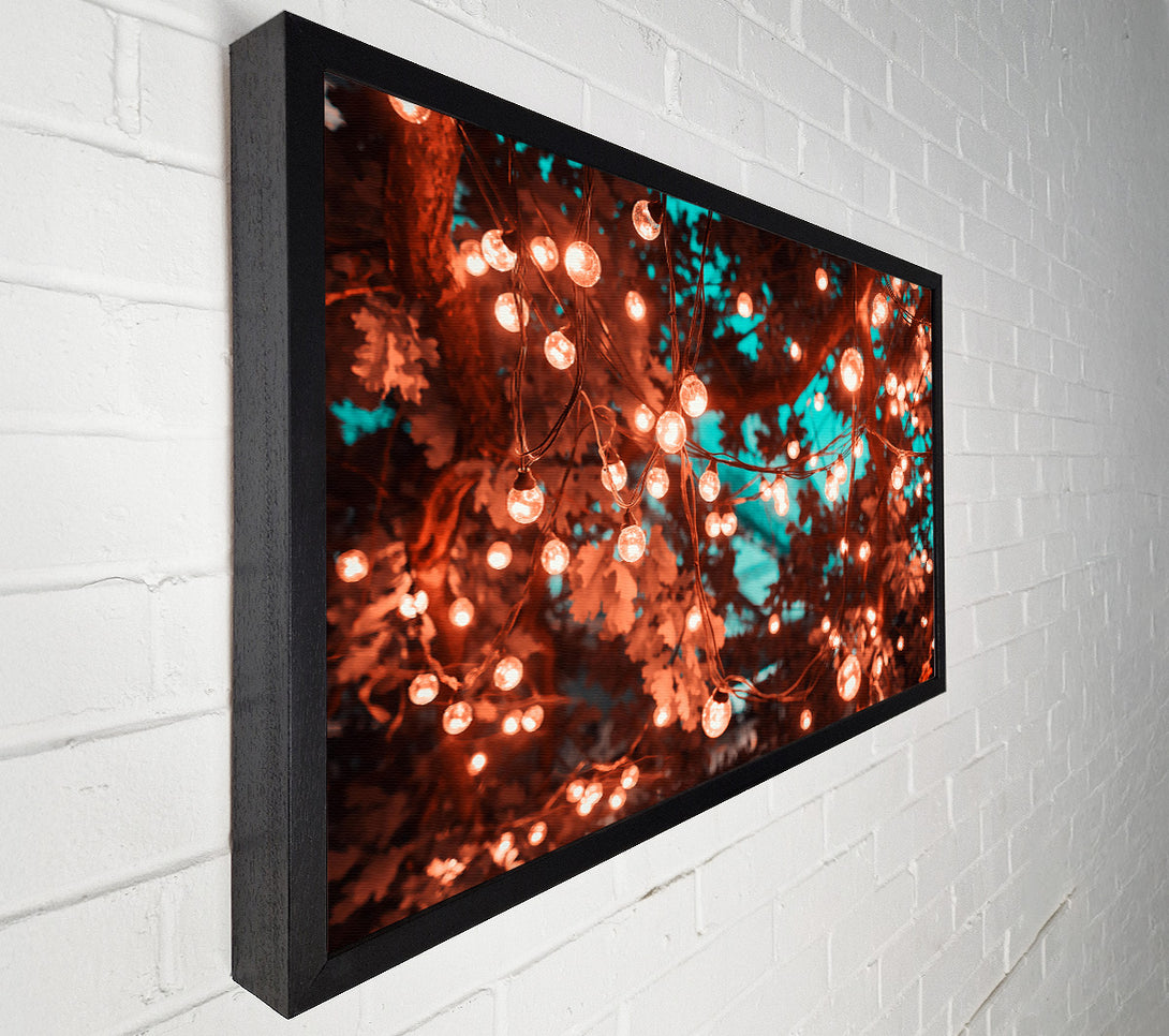  A Canvas Print of Golden Lights Under Teal Sky Canvas Print