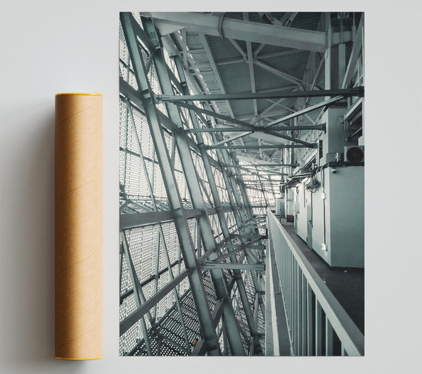 Steel Grey Structure Giclee Print