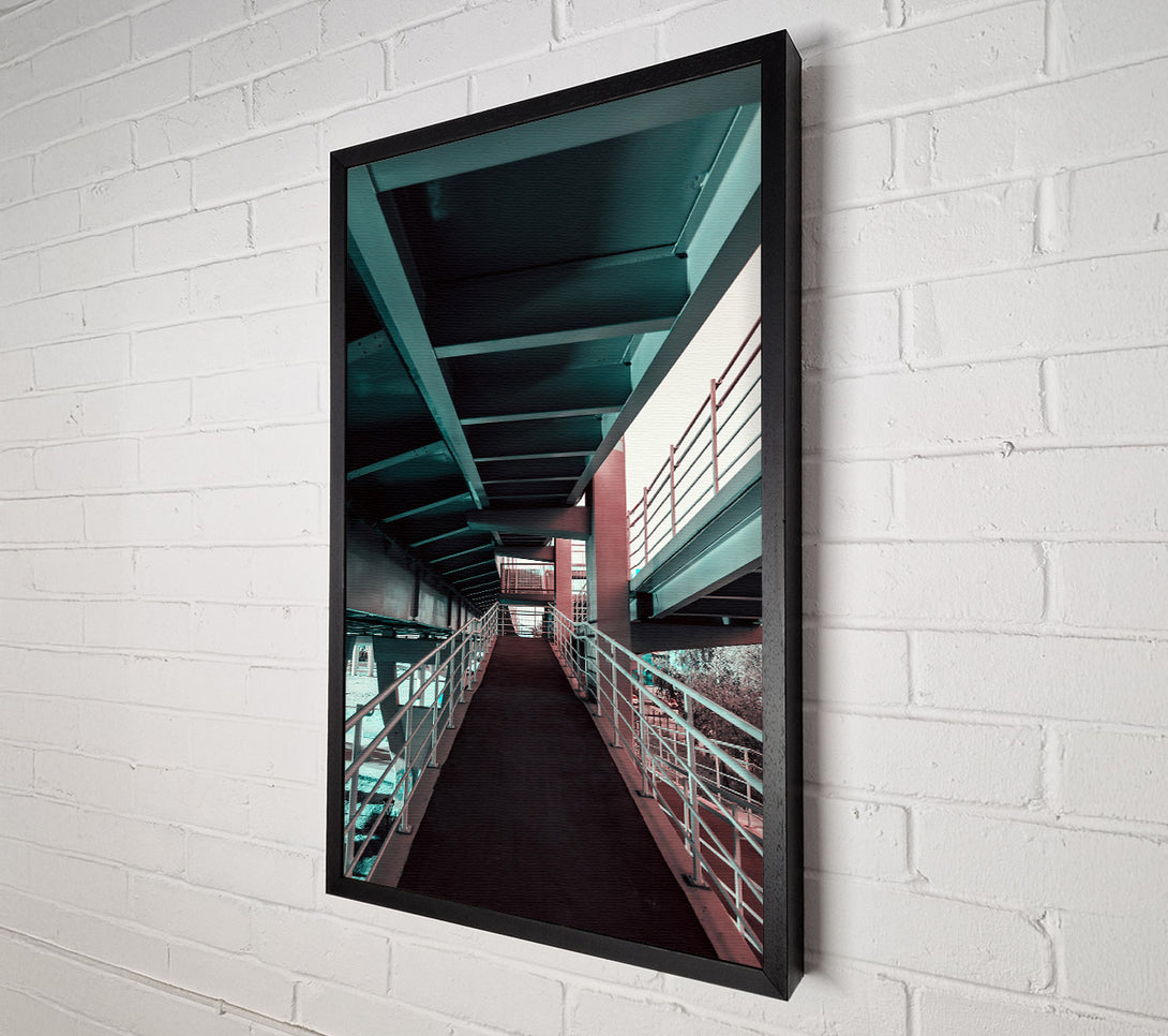  A Canvas Print of Teal Steel Passageway Canvas Art